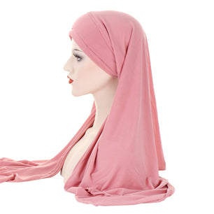 Women's Arabian Polyester Head Wrap Solid Pattern Elegant Hijabs