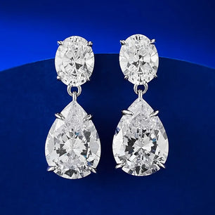 Women's 100% 925 Sterling Silver Moissanite Water Drop Earrings