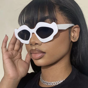 Women's Cat Eye Polycarbonate Frame Lens Trendy Shades Sunglasses