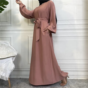 Women's Arabian Polyester Full Sleeve Solid Pattern Casual Abaya