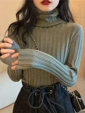 Women's Cashmere Turtleneck Long Sleeves Casual Wear Sweaters