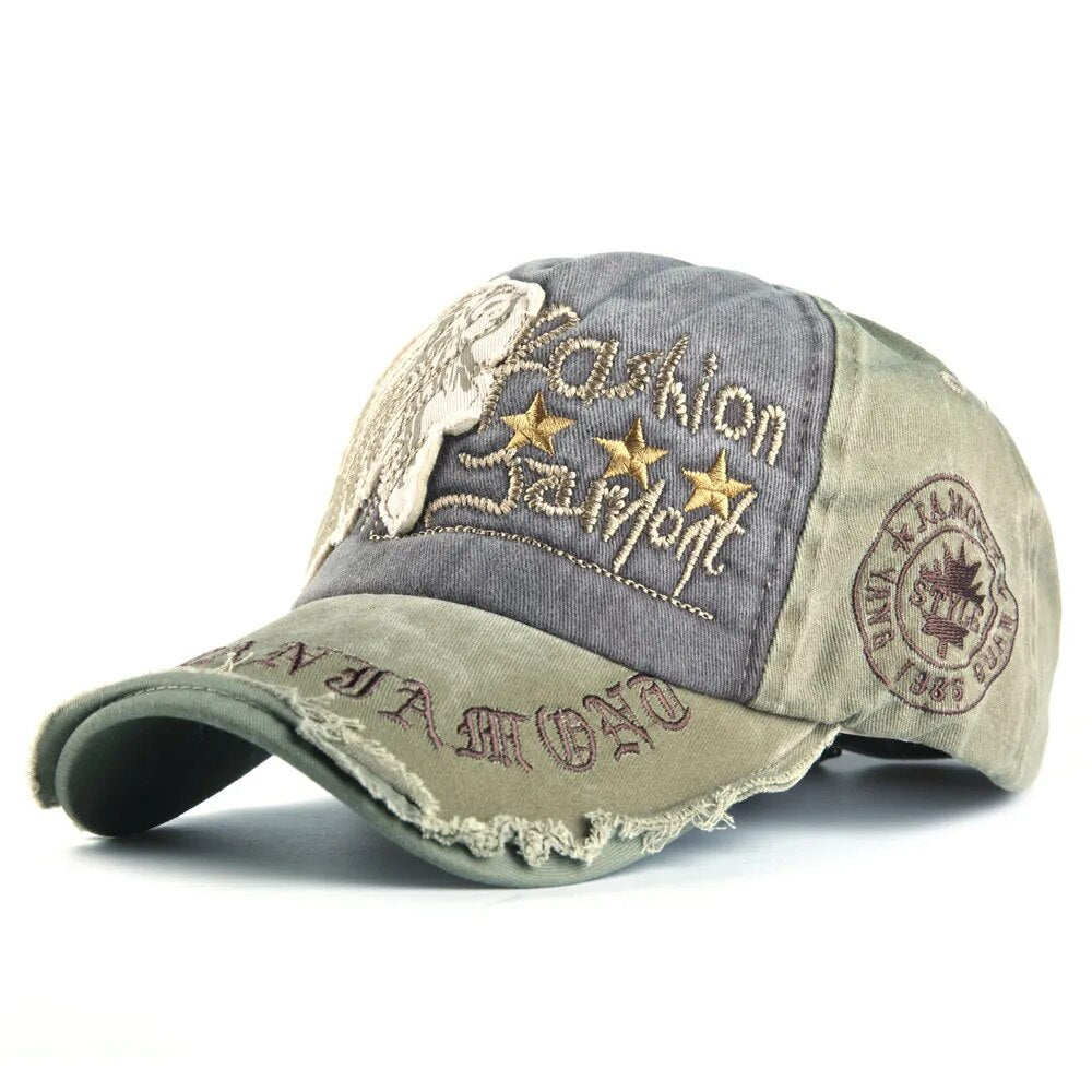 Men's Cotton Adjustable Strap Sun Protection Letter Baseball Cap