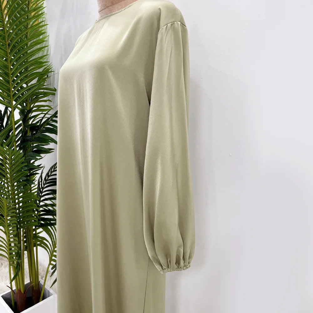 Women's Arabian Polyester Full Sleeves Solid Pattern Casual Dress