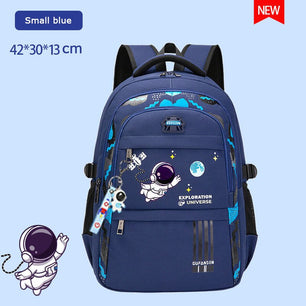 Kid's Oxford Printed Pattern Zipper Closure Waterproof Backpack