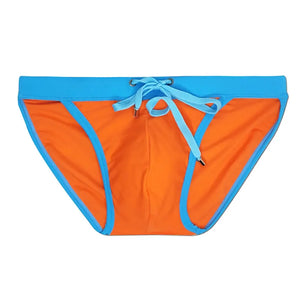 Men's Polyester Drawstring Closure Mixed Colors Bathing Brief