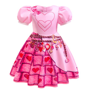 Kid's Girl Polyester Short Sleeves Printed Pattern Princess Dress