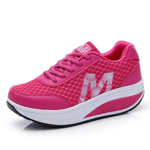 Women's Round Toe Cotton Lace-Up Outdoor Jogging Sports Sneakers