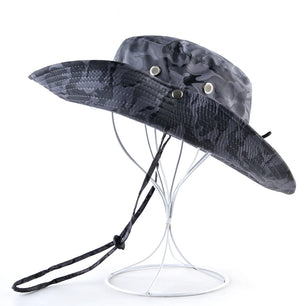 Men's Cotton Sun Protection Printed Pattern Breathable Bucket Hats