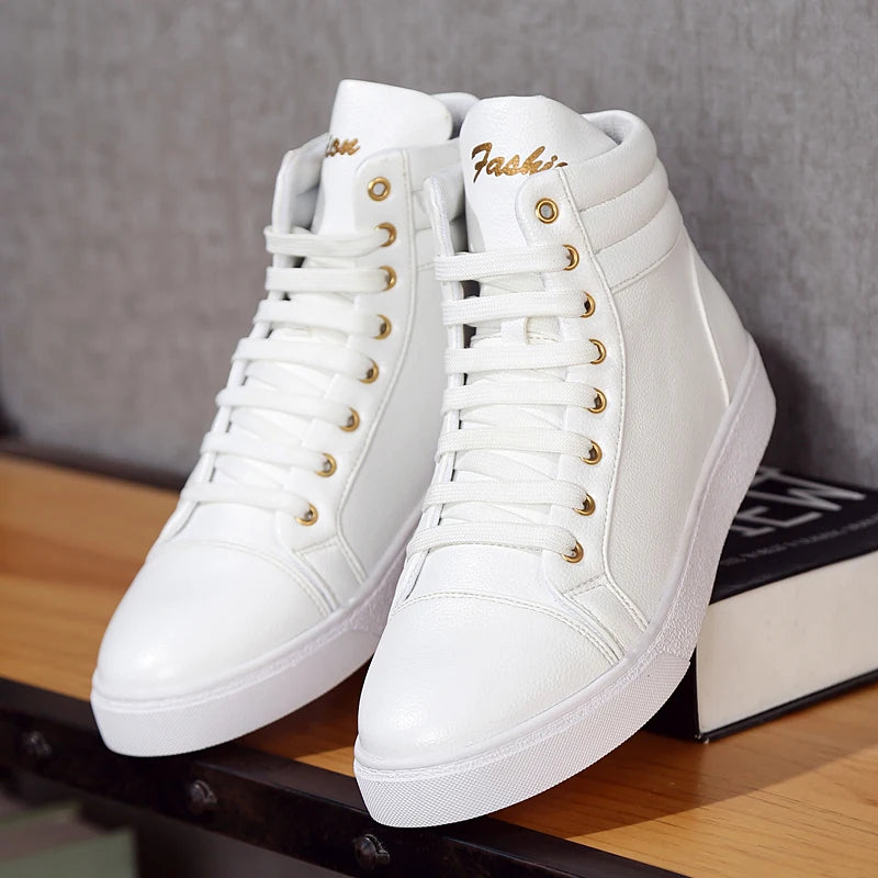 Men's Leather Lace Up Closure Waterproof Casual Wear Shoes