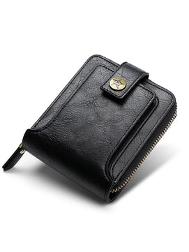 Men's PU Leather Solid Pattern Card Holder Mini Trendy Wallets