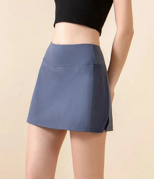 Women's Nylon Elastic High Waist Solid Pattern Casual Skirts