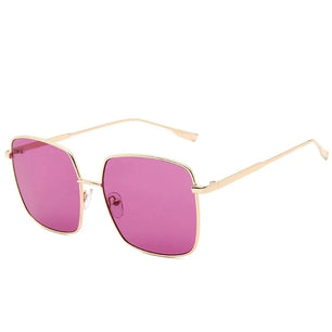 Women's Alloy Frame Acrylic Lens Square Shaped UV400 Sunglasses