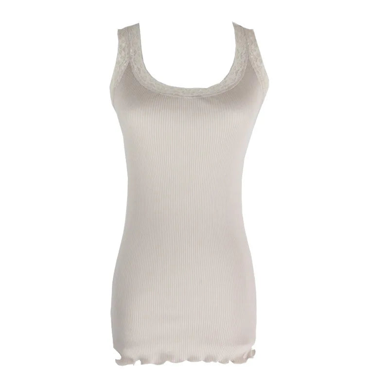 Women's Polyester Square-Neck Sleeveless Solid Pattern Yoga Top