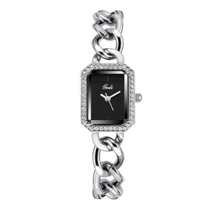 Women's Stainless Steel Rectangle Shaped Waterproof Luxury Watch