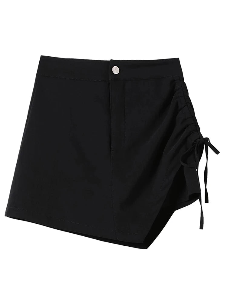 Women's Polyester High Waist Solid Pattern Casual Wear Skirts