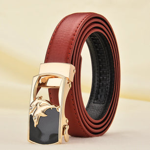 Women's PU Automatic Buckle Closure Solid Pattern Vintage Belts