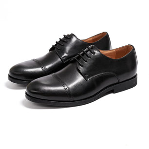 Men's Genuine Leather Pointed Toe Lace-Up Closure Formal Shoes