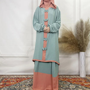 Women's Arabian Polyester Full Sleeve Mixed Colors Pattern Dresses