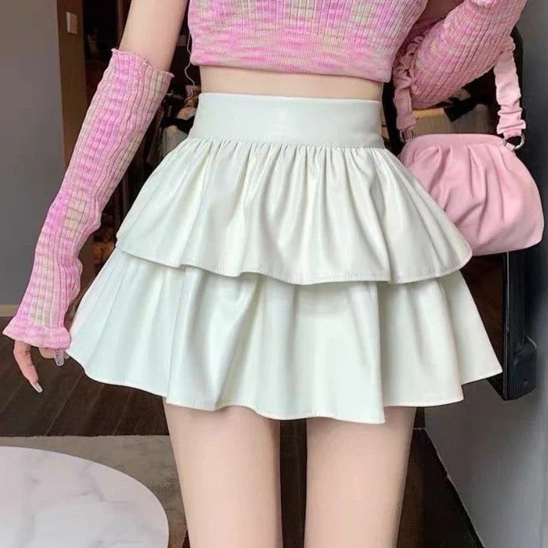 Women's Polyester High Waist Pleated Pattern Casual Wear Skirts