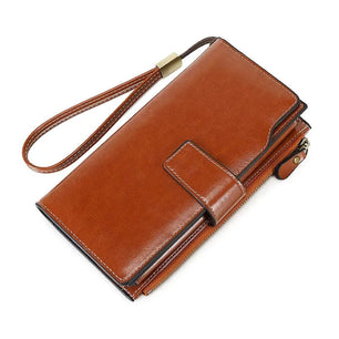 Men's PU Leather Card Holder Large Capacity Solid Pattern Wallets