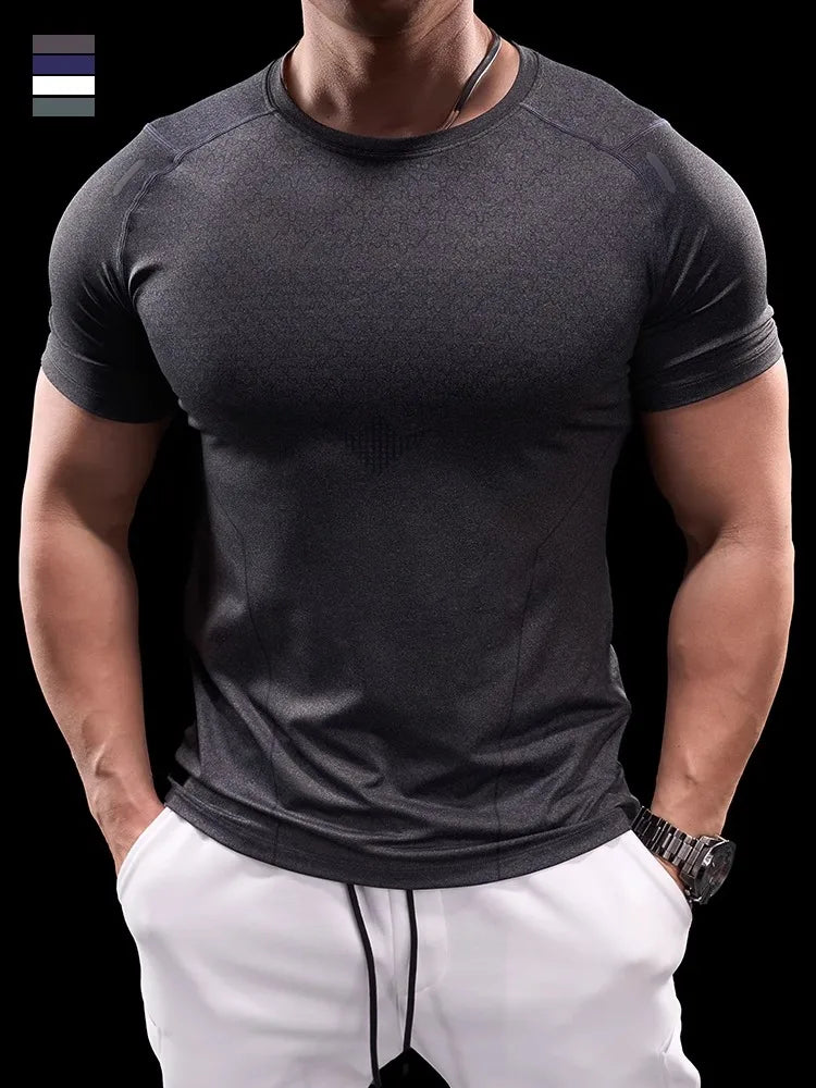 Men's Polyester Short Sleeve Pullover Closure Sportswear T-Shirt