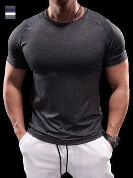 Men's Polyester Short Sleeve Pullover Closure Sportswear T-Shirt