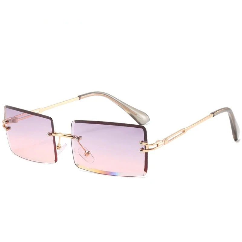 Women's Alloy Frame Acrylic Lens Rectangle Shaped Sunglasses