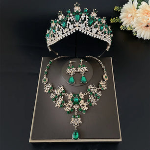 Women's Zinc Alloy Geometric Bridal Wedding Crown Jewelry Sets