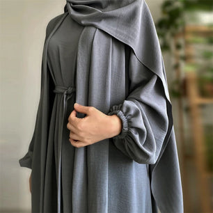 Women's Arabian Polyester Full Sleeve Solid Pattern Casual Abaya