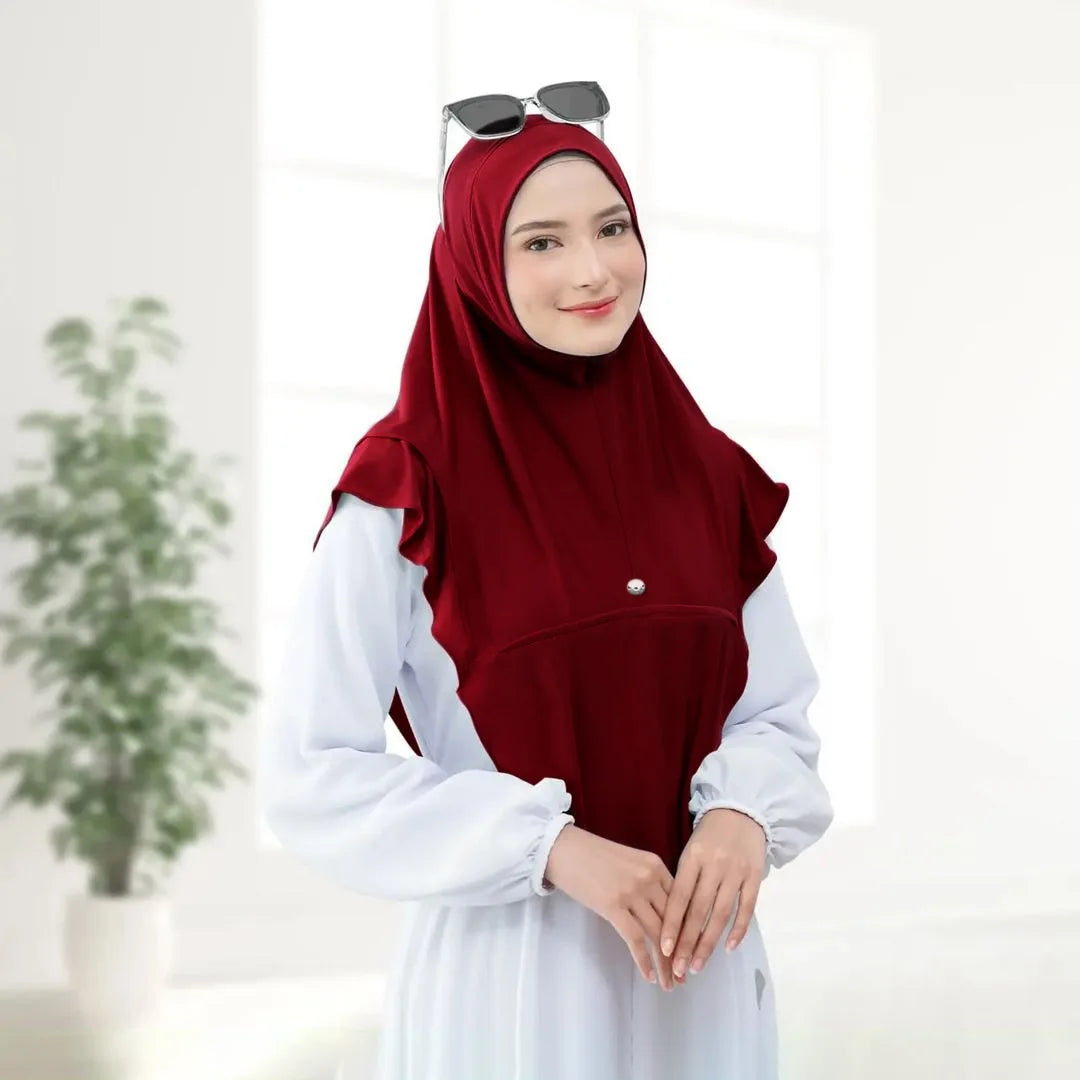 Women's Arabian Polyester Headwear Solid Pattern Casual Hijabs