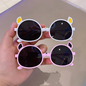 Kid's Resin Frame Acrylic Lens Round UV Protection Sunglasses