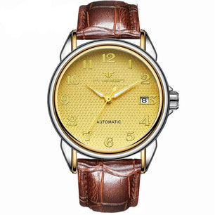 Men's Automatic Alloy Folding Clasp Round Waterproof Watches