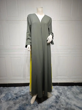 Women's Arabian Polyester Full Sleeves Solid Pattern Casual Abaya