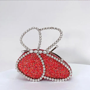 Women's Metallic Hasp Closure Rhinestone Pattern Wedding Clutch