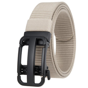 Men's Canvas Automatic Buckle Breathable Solid Pattern Belts