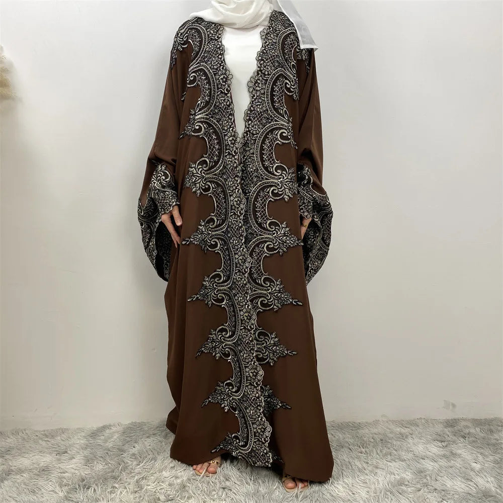 Women's Arabian Polyester Full Sleeves Printed Pattern Casual Abaya