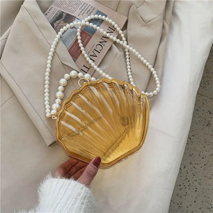 Women's Acrylic Hasp Closure Pearl Pattern Luxury Evening Handbag