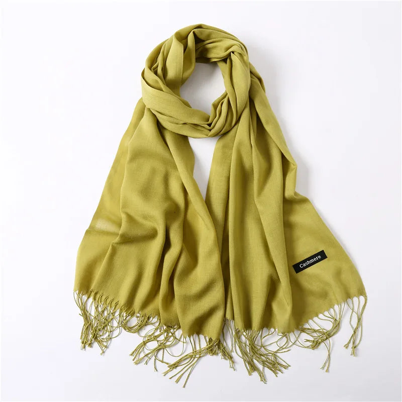 Women's Acrylic Neck Wrap Solid Pattern Trendy Elegant Scarf