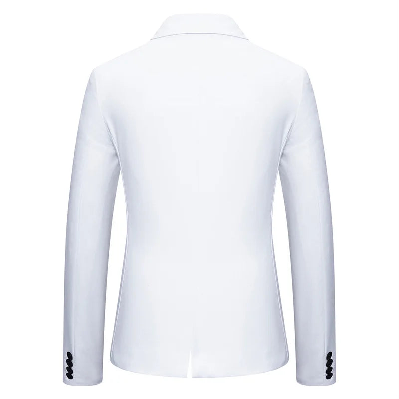 Men's Notched Polyester Long Sleeve Single Breasted Casual Blazers