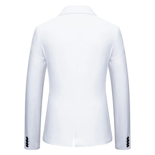 Men's Notched Polyester Long Sleeve Single Breasted Casual Blazers