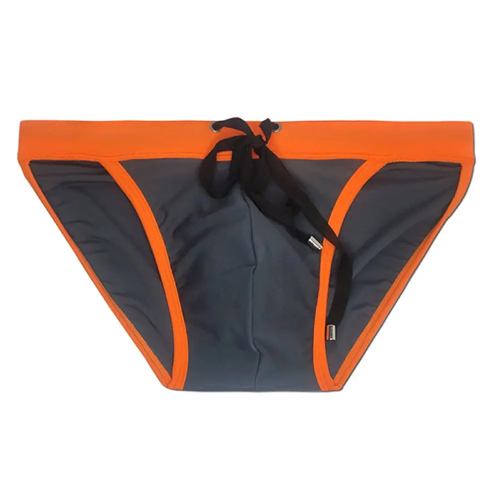 Men's Polyester Drawstring Closure Mixed Colors Bathing Brief