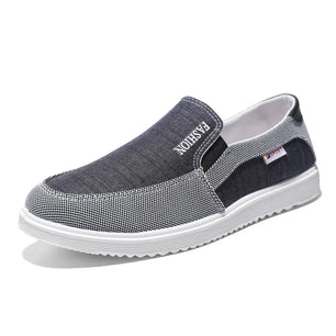 Men's Canvas Round Toe Slip-On Closure Breathable Casual Shoes