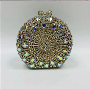 Women's Silk Hasp Closure Rhinestone Evening Wedding Clutch