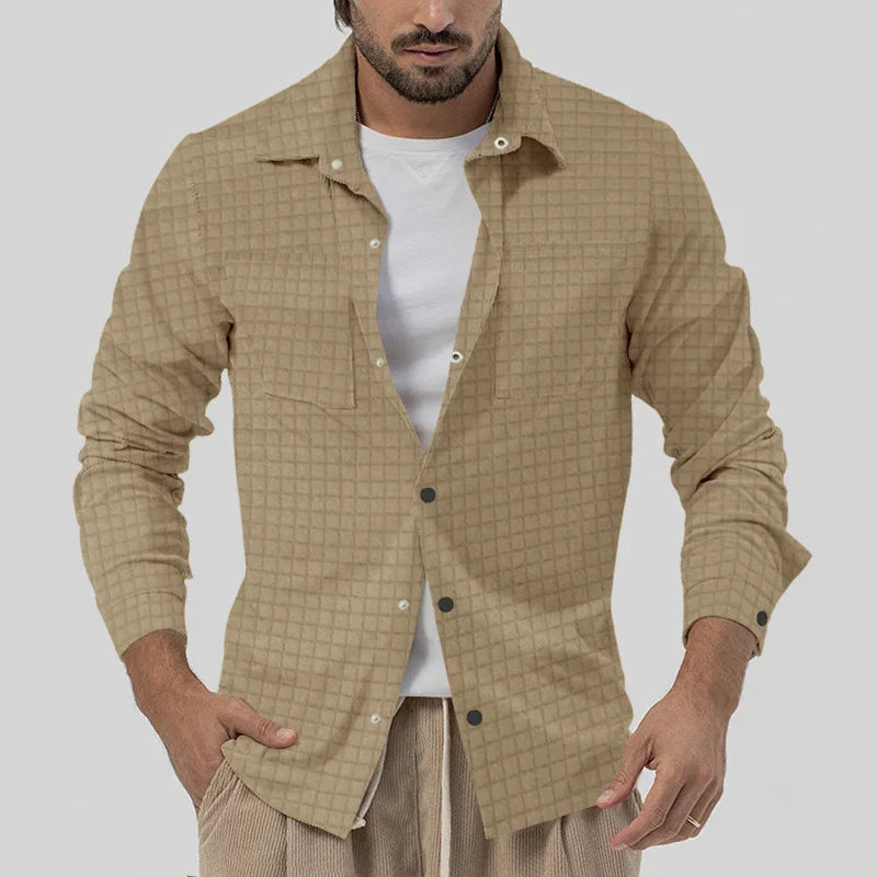 Men's Polyester Turndown Collar Full Sleeves Casual Wear Shirts