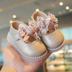 Kid's Girl PU Round Toe Buckle Strap Closure Rhinestone Shoes