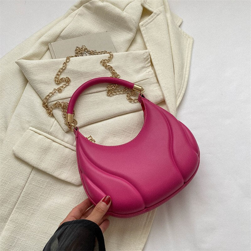 Women's PU Leather Zipper Closure Solid Pattern Shoulder Bag