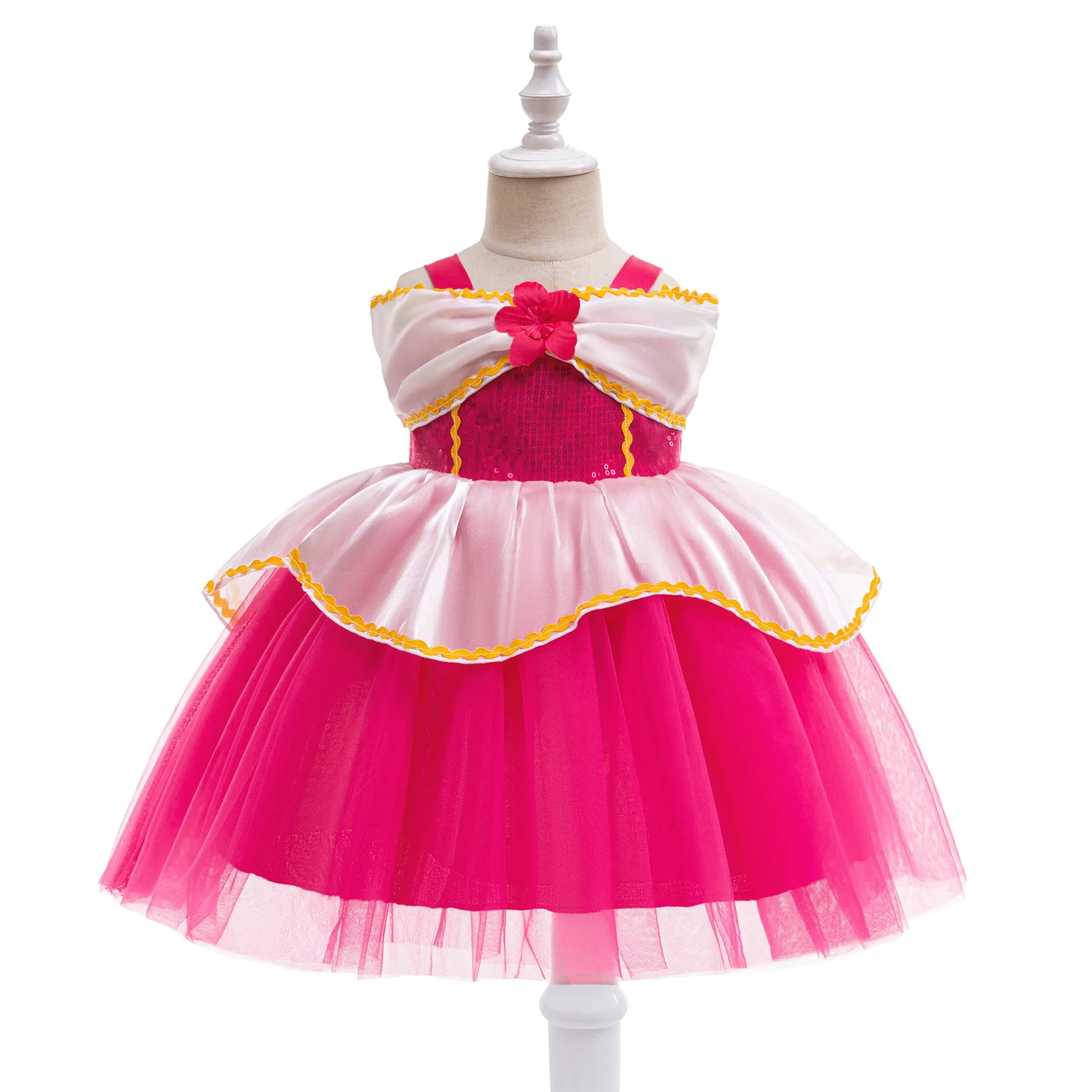 Kid's Girl Polyester Sleeveless Patchwork Pattern Princess Dress