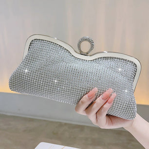 Women's Microfiber Hasp Closure Sequined Classic Wedding Clutch