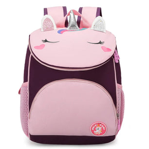 Kid's Nylon Zipper Closure Unicorn Pattern Trendy School Backpack