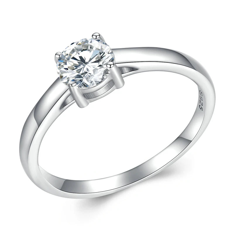 Women's 100% 925 Sterling Silver Moissanite Engagement Ring